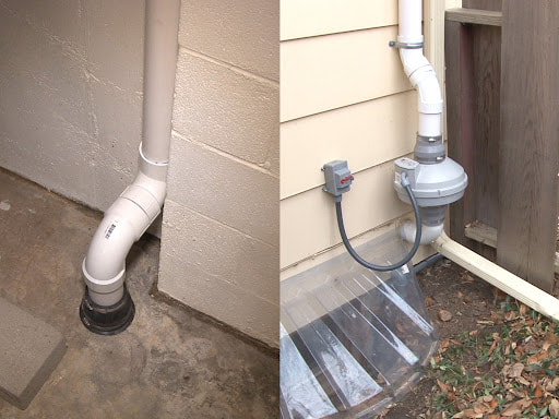 One passive and one active radon mitigation system.