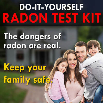 DIY Radon Test Kit - family of four infront of a house